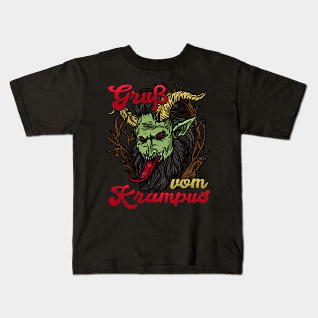 Gruss vom Krampus I Christmas Demon design Kids T-Shirt by biNutz